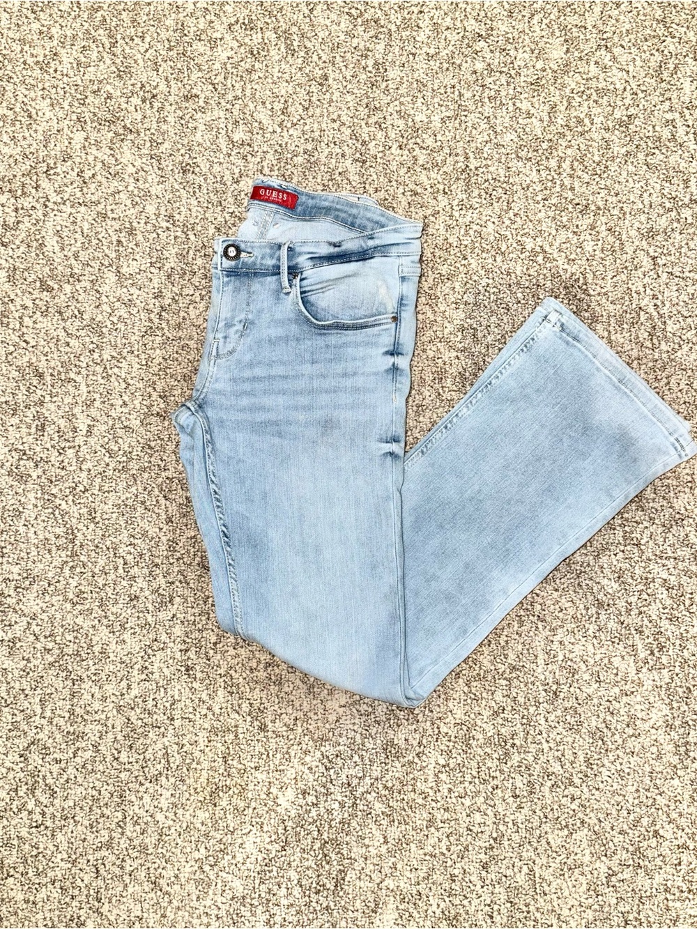 Guess Light Blue Mid Rise Flare Jeans - Women's